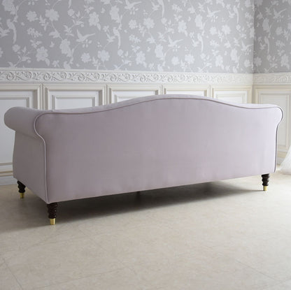 3人掛けソファ W190cm ベルベッド (ライトパープル)  / ホテルライクなソファ【送料無料】