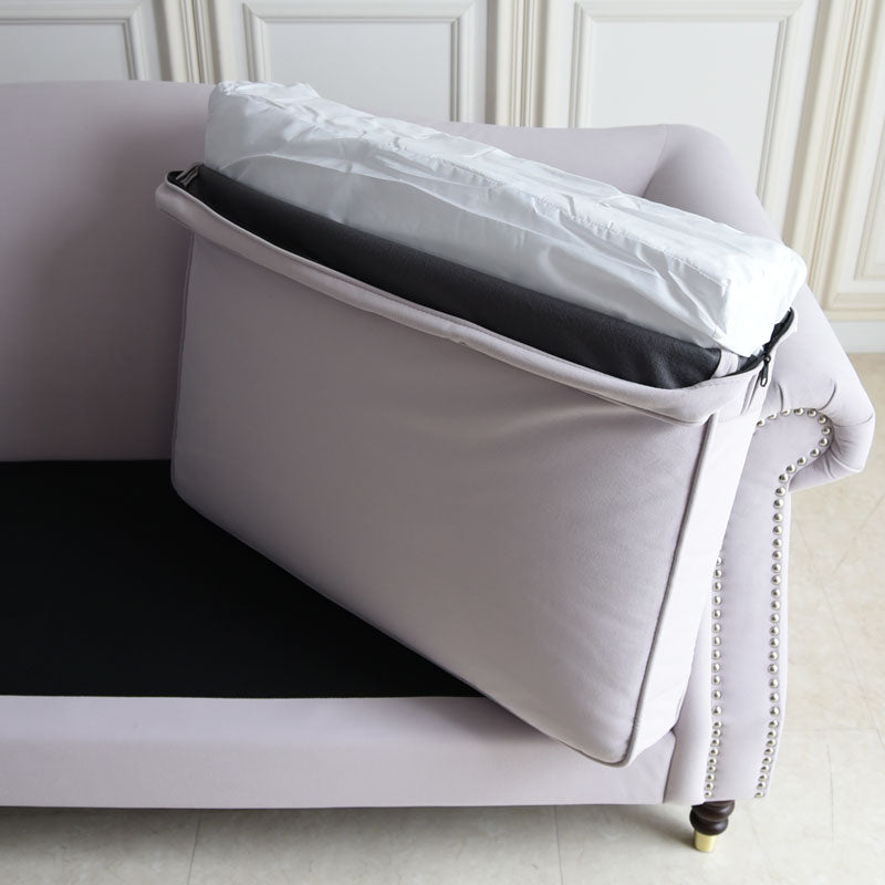 3人掛けソファ W190cm ベルベッド (ライトパープル)  / ホテルライクなソファ【送料無料】