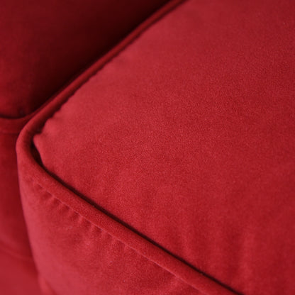 ベルベッド張り クラシック3人掛けソファ/ 赤が映えるホテルライクなラグジュアリーインテリア【送料無料】