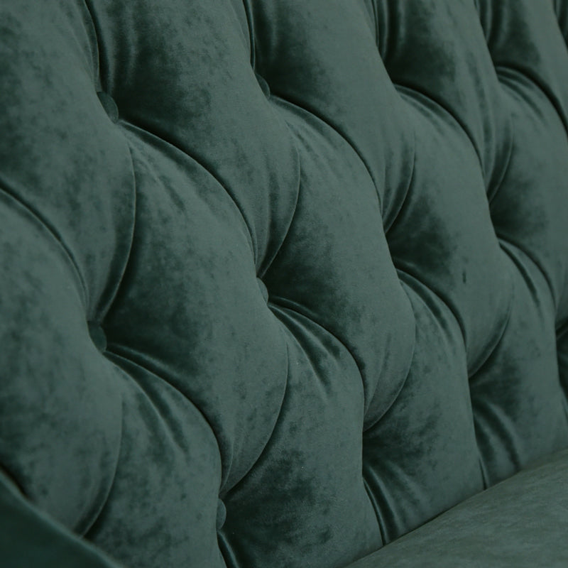 3人掛けソファ ベルベッド張りクラシック/ 緑が映えるホテルライクなラグジュアリーインテリア【送料無料】