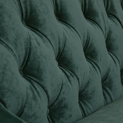 3人掛けソファ ベルベッド張りクラシック/ 緑が映えるホテルライクなラグジュアリーインテリア【送料無料】