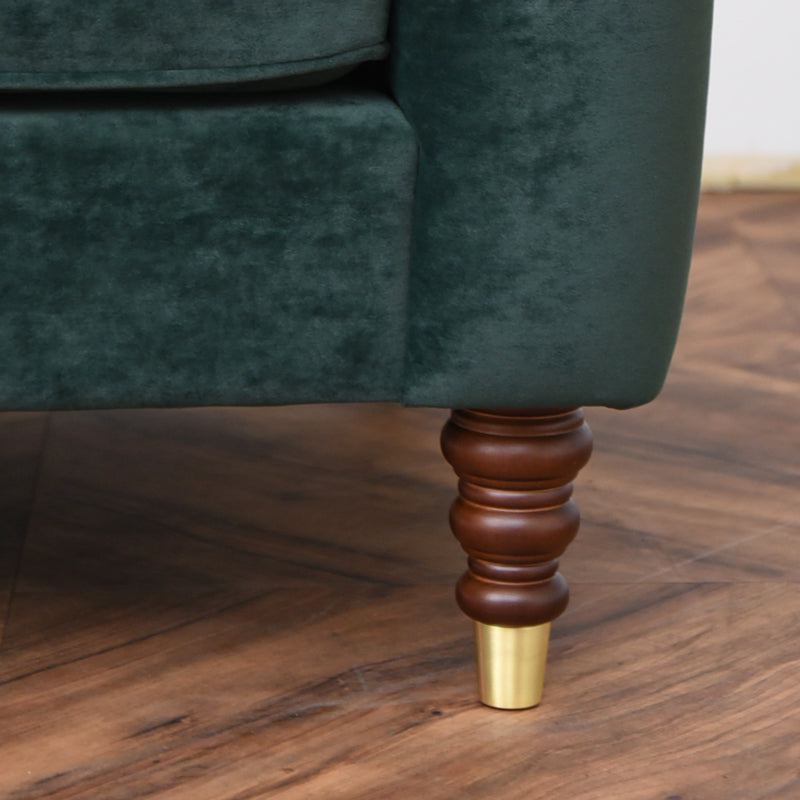 3人掛けソファ ベルベッド張りクラシック/ 緑が映えるホテルライクなラグジュアリーインテリア【送料無料】