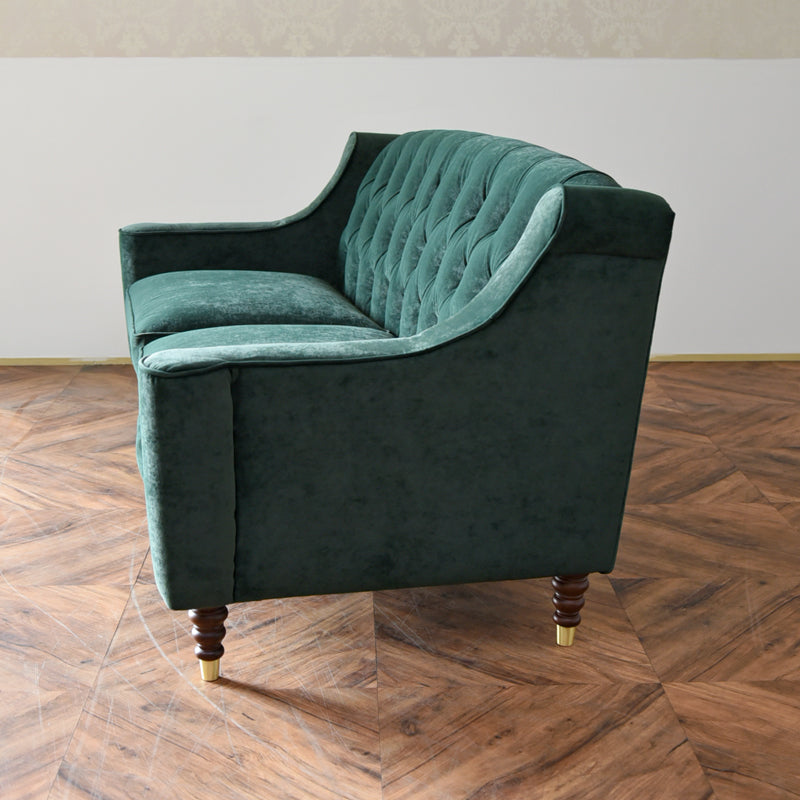 3人掛けソファ ベルベッド張りクラシック/ 緑が映えるホテルライクなラグジュアリーインテリア【送料無料】