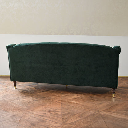 3人掛けソファ ベルベッド張りクラシック/ 緑が映えるホテルライクなラグジュアリーインテリア【送料無料】