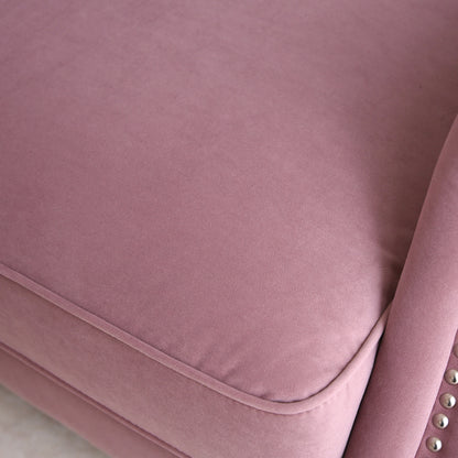 3人掛けソファ W190cm ベルベッド (ピンク)  / ホテルライクなソファ【送料無料】