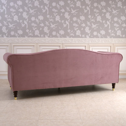 3人掛けソファ W190cm ベルベッド (ピンク)  / ホテルライクなソファ【送料無料】