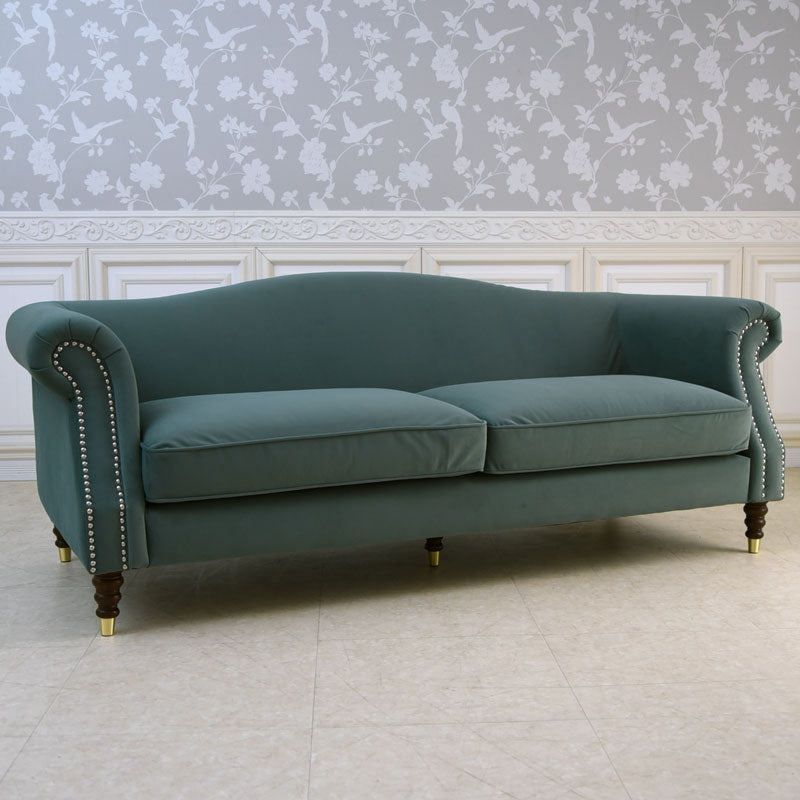 グリーンベルベッド ソファ3人掛け/ 落ち着きと上質感を叶えるホテルライクなソファ【送料無料】