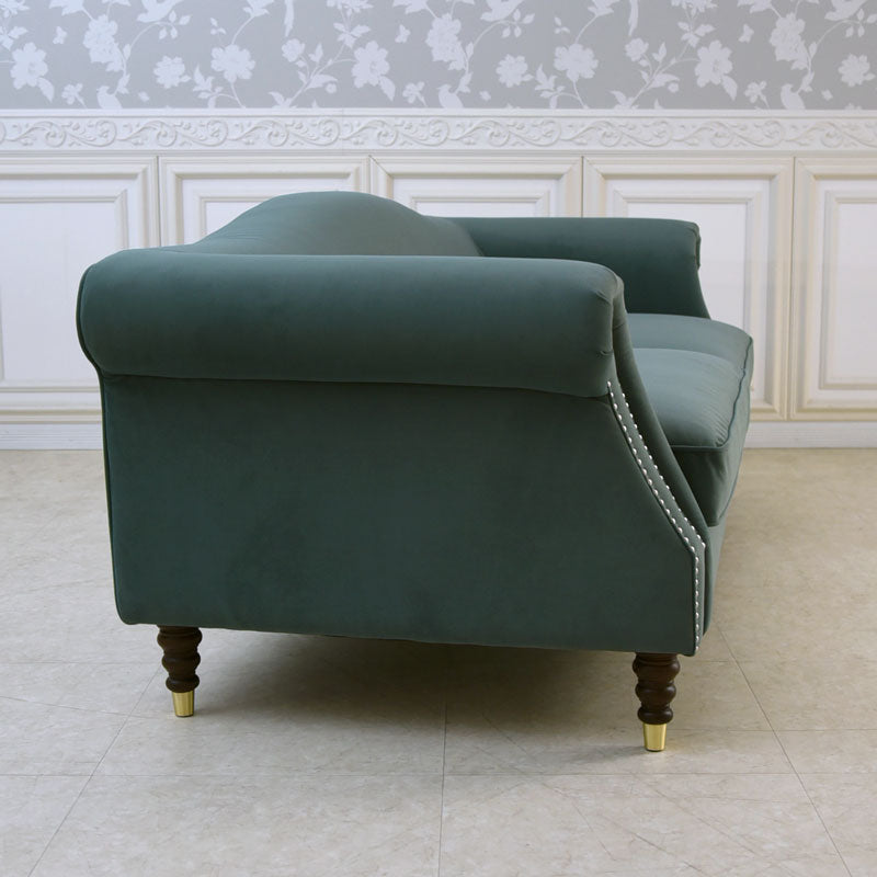 3人掛けソファ W190cm ベルベッド (グリーン) / ホテルライクなソファ