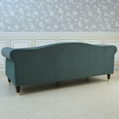 グリーンベルベッド ソファ3人掛け/ 落ち着きと上質感を叶えるホテルライクなソファ【送料無料】