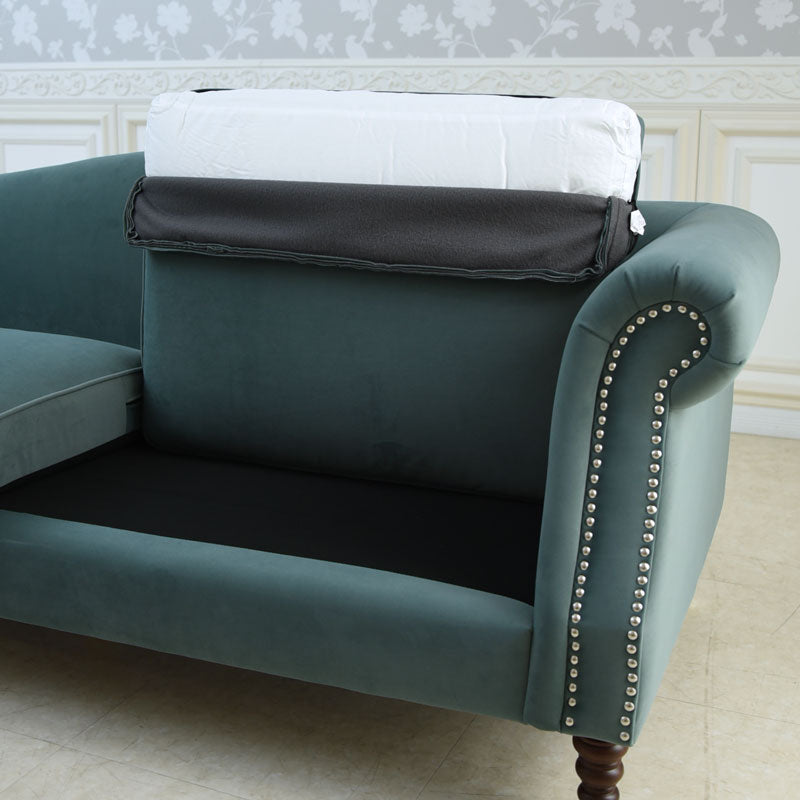 グリーンベルベッド ソファ3人掛け/ 落ち着きと上質感を叶えるホテルライクなソファ【送料無料】