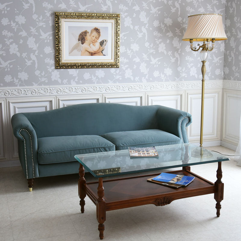 グリーンベルベッド ソファ3人掛け/ 落ち着きと上質感を叶えるホテルライクなソファ【送料無料】