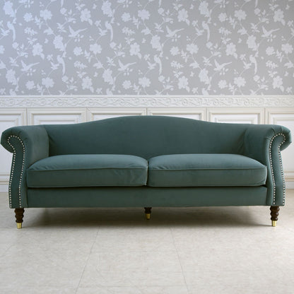 グリーンベルベッド ソファ3人掛け/ 落ち着きと上質感を叶えるホテルライクなソファ【送料無料】