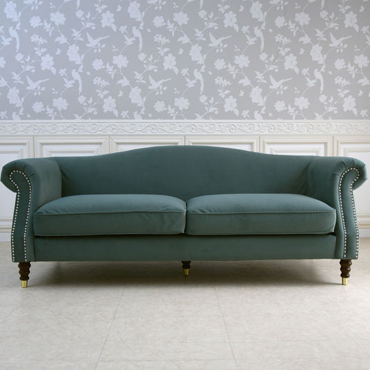 グリーンベルベッド ソファ3人掛け/ 落ち着きと上質感を叶えるホテルライクなソファ【送料無料】
