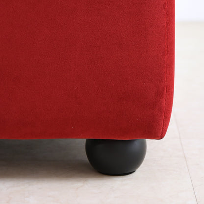 ベルベッド スツール赤 / タッセルが映えるクラシックでホテルライクなインテリアに【送料無料】