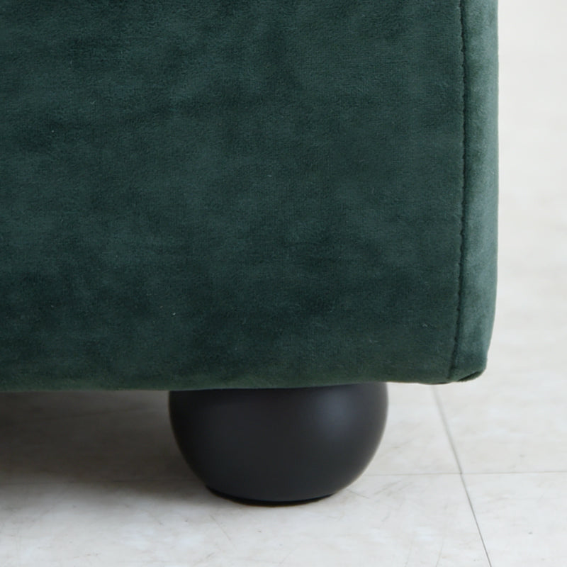 ベルベッド スツール緑/ タッセルが映えるクラシックでホテルライクなインテリアに【送料無料】