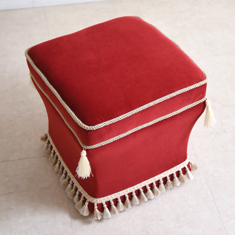 オットマン・スツール （ベルベッド レッド ホテルライク）／すっきりシンプルクラシック【送料無料】