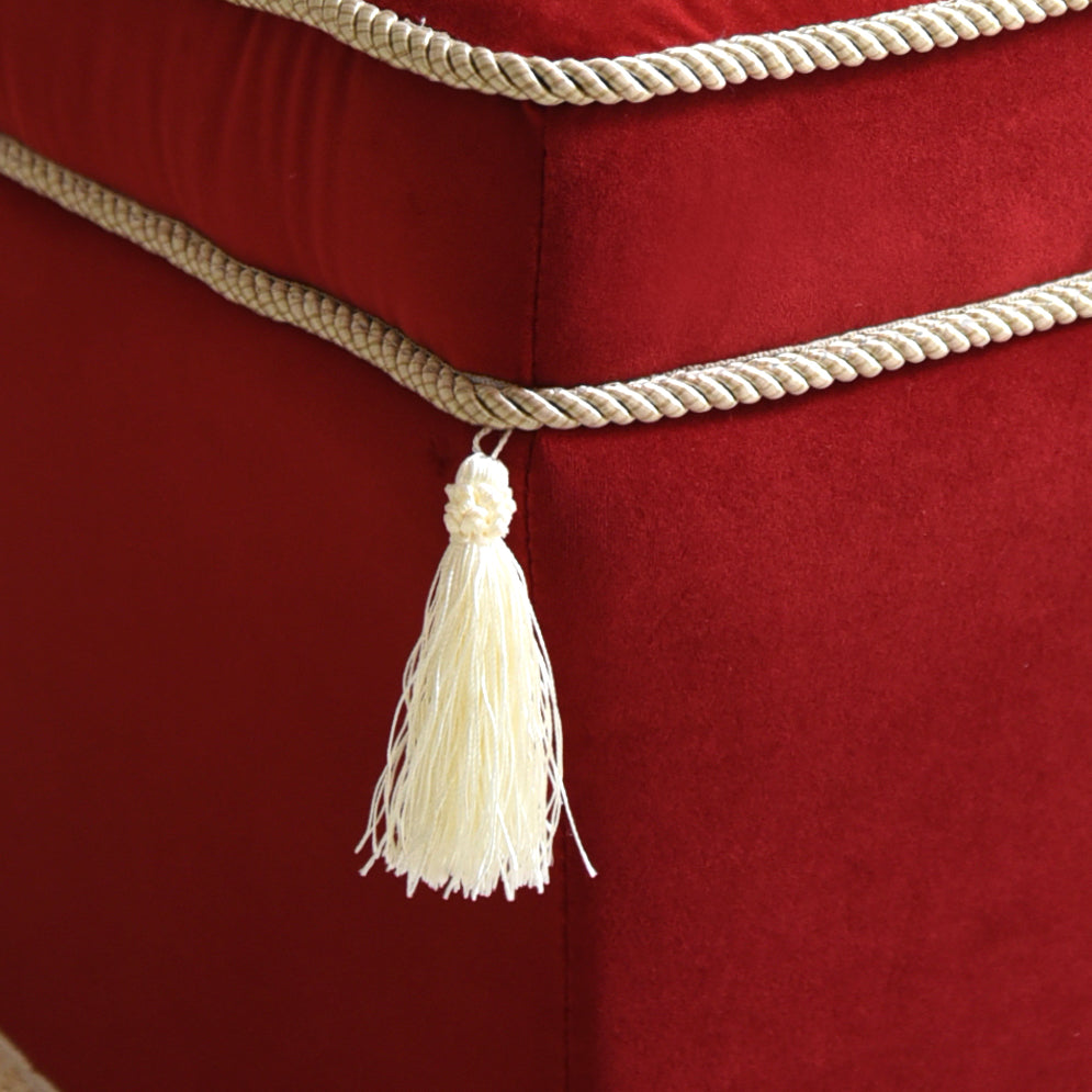 オットマン・スツール （ベルベッド レッド ホテルライク）／すっきりシンプルクラシック【送料無料】