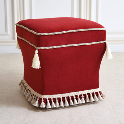オットマン・スツール （ベルベッド レッド ホテルライク）／すっきりシンプルクラシック【送料無料】