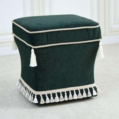 オットマン・スツール （ベルベッド グリーン ホテルライク）／すっきりシンプルクラシック【送料無料】