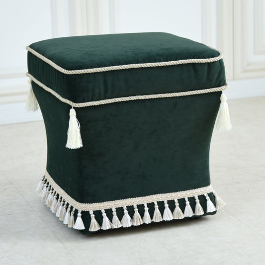 オットマン・スツール （ベルベッド グリーン ホテルライク）／すっきりシンプルクラシック【送料無料】