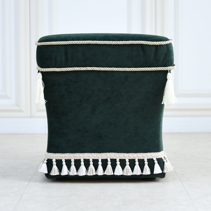 オットマン・スツール （ベルベッド グリーン ホテルライク）／すっきりシンプルクラシック【送料無料】