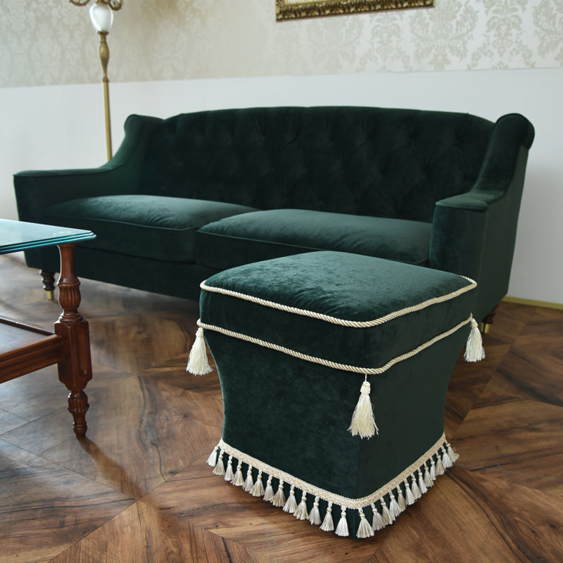 オットマン・スツール （ベルベッド グリーン ホテルライク）／すっきりシンプルクラシック【送料無料】