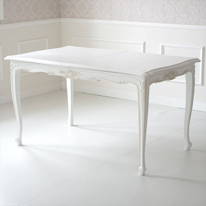 白色 猫脚 伸長式 /ダイニングテーブル/ W135-165 ㎝（伸長式）【送料無料】