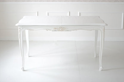 白色 猫脚 伸長式 /ダイニングテーブル/ W135-165 ㎝（伸長式）【送料無料】