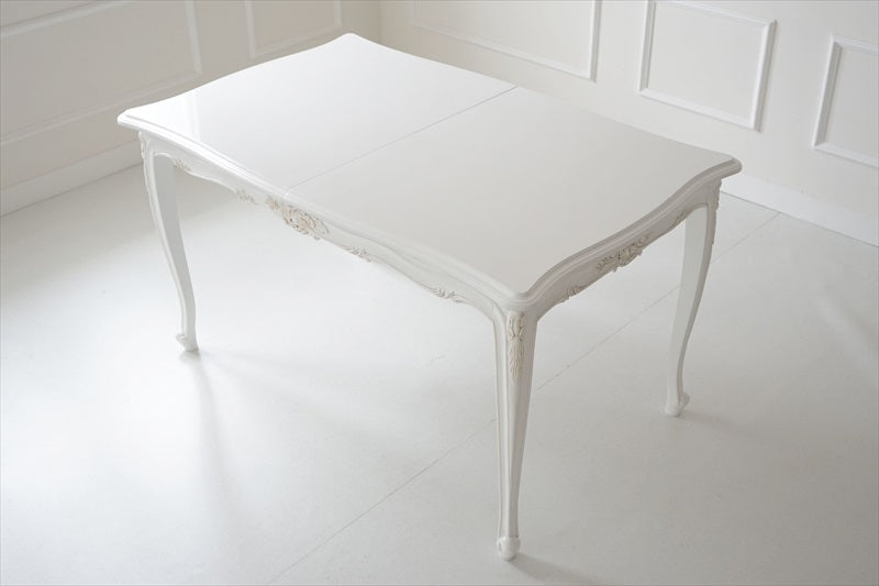 白色 猫脚 伸長式 /ダイニングテーブル/ W135-165 ㎝（伸長式）【送料無料】