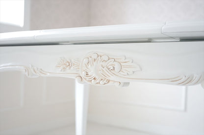 白色 猫脚 伸長式 /ダイニングテーブル/ W135-165 ㎝（伸長式）【送料無料】