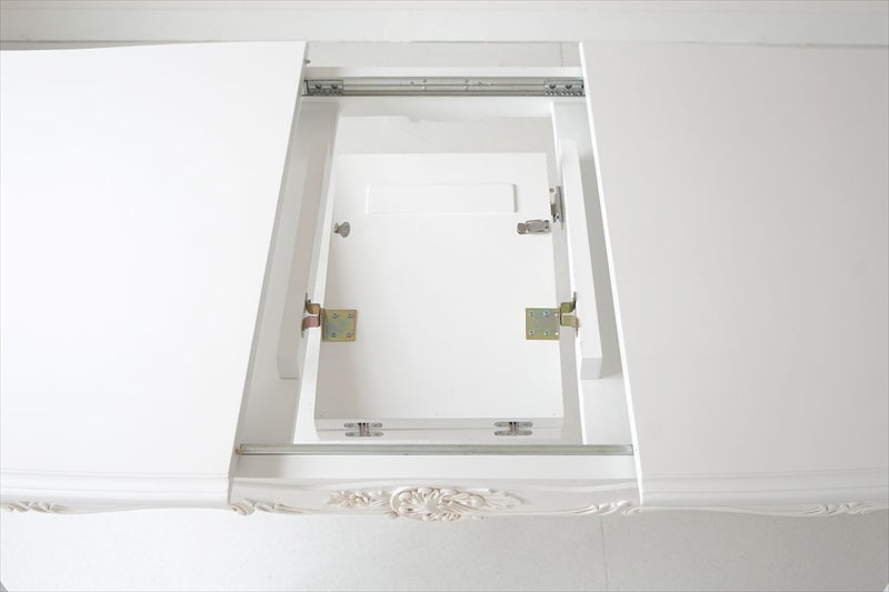 白色 猫脚 伸長式 /ダイニングテーブル/ W135-165 ㎝（伸長式）【送料無料】