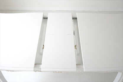 白色 猫脚 伸長式 /ダイニングテーブル/ W135-165 ㎝（伸長式）【送料無料】