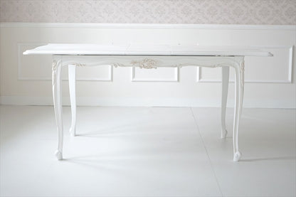 白色 猫脚 伸長式 /ダイニングテーブル/ W135-165 ㎝（伸長式）【送料無料】