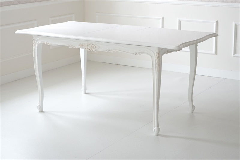 白色 猫脚 伸長式 /ダイニングテーブル/ W135-165 ㎝（伸長式）【送料無料】