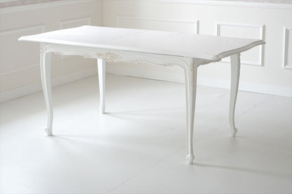 白色 猫脚 伸長式 /ダイニングテーブル/ W135-165 ㎝（伸長式）【送料無料】