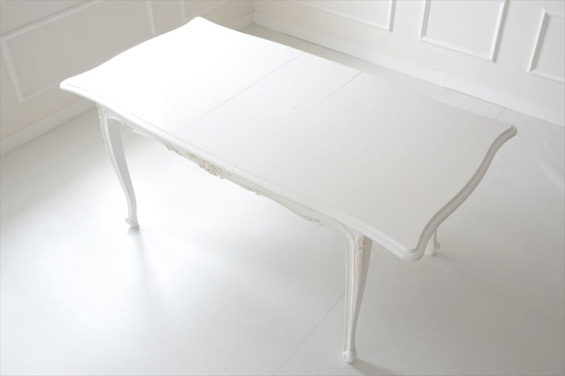 白色 猫脚 伸長式 /ダイニングテーブル/ W135-165 ㎝（伸長式）【送料無料】