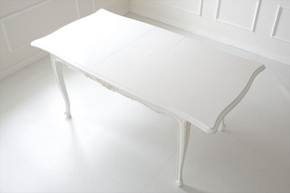 白色 猫脚 伸長式 /ダイニングテーブル/ W135-165 ㎝（伸長式）【送料無料】