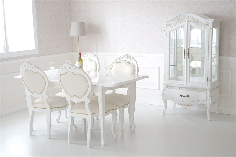 白色 猫脚 伸長式 /ダイニングテーブル/ W135-165 ㎝（伸長式）【送料無料】