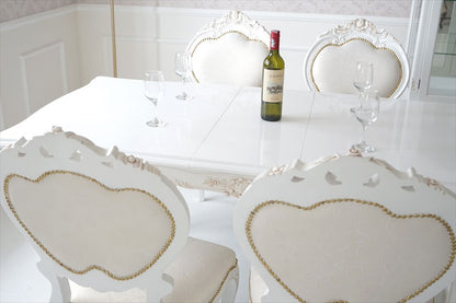 白色 猫脚 伸長式 /ダイニングテーブル/ W135-165 ㎝（伸長式）【送料無料】