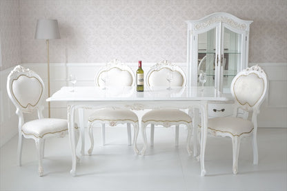 白色 猫脚 伸長式 /ダイニングテーブル/ W135-165 ㎝（伸長式）【送料無料】