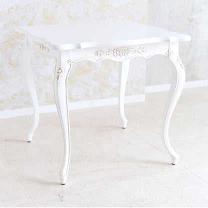 白色 猫脚 /ティーテーブル 80×80cm 姫系インテリア【送料無料】