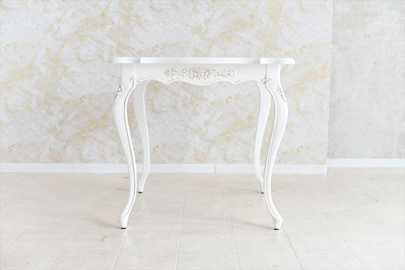 白色 猫脚 /ティーテーブル 80×80cm 姫系インテリア【送料無料】