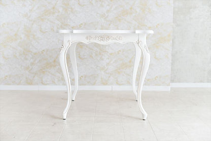 白色 猫脚 /ティーテーブル 80×80cm 姫系インテリア【送料無料】