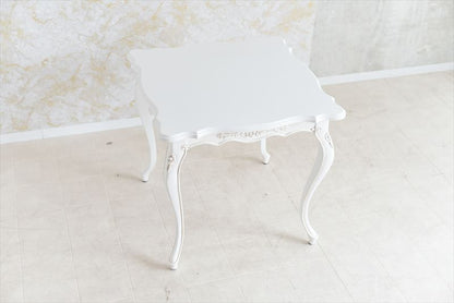 白色 猫脚 /ティーテーブル 80×80cm 姫系インテリア【送料無料】