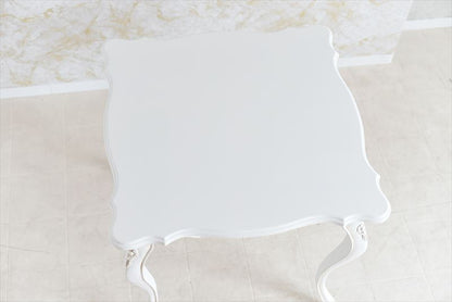 白色 猫脚 /ティーテーブル 80×80cm 姫系インテリア【送料無料】