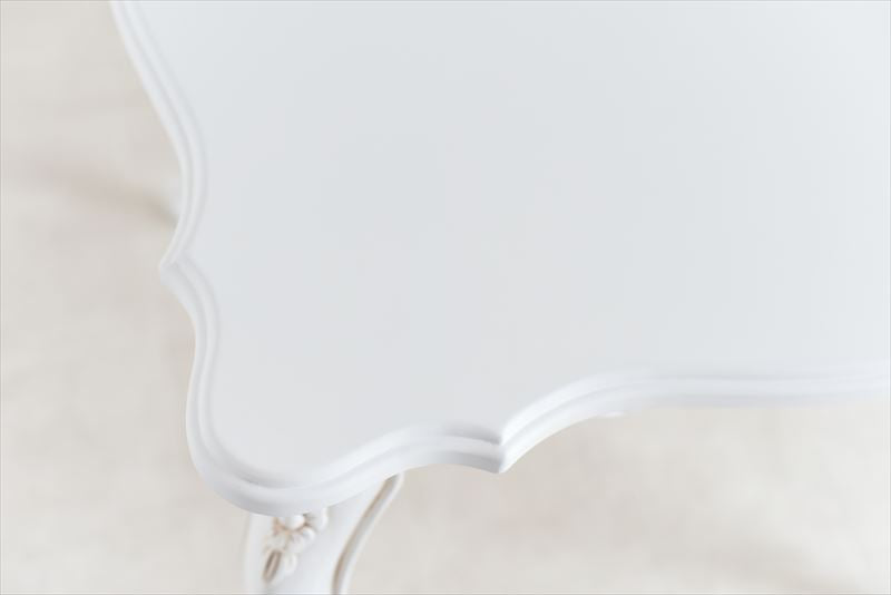 白色 猫脚 /ティーテーブル 80×80cm 姫系インテリア【送料無料】