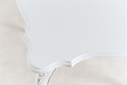 白色 猫脚 /ティーテーブル 80×80cm 姫系インテリア【送料無料】