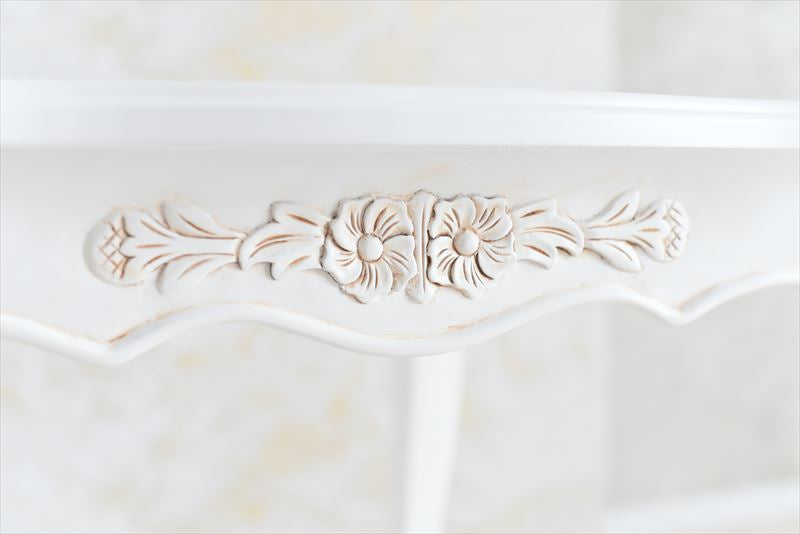 白色 猫脚 /ティーテーブル 80×80cm 姫系インテリア【送料無料】