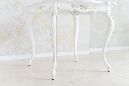 白色 猫脚 /ティーテーブル 80×80cm 姫系インテリア【送料無料】