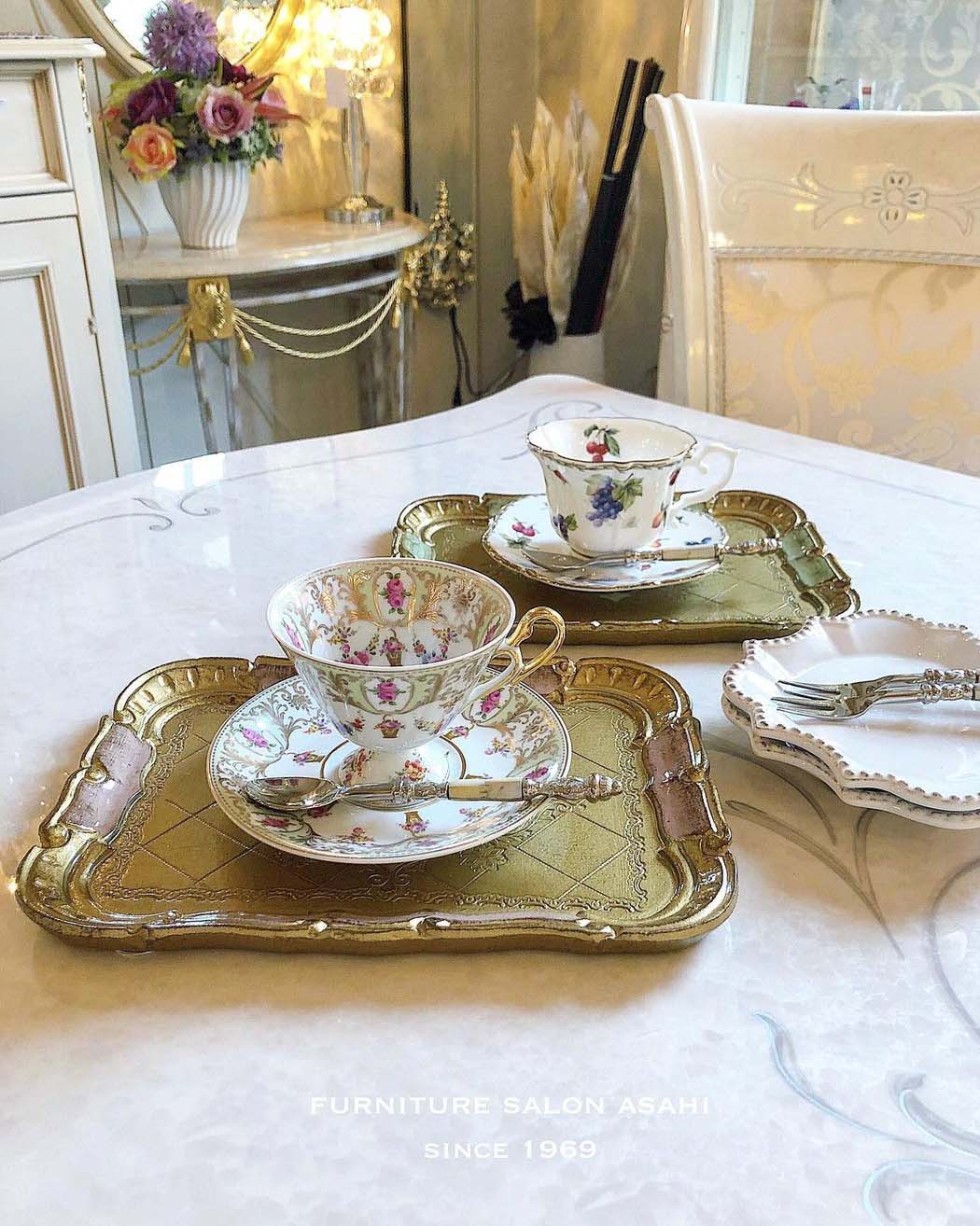 木製で軽い！コーヒートレー/イタリア製ハンドメイド（グリーン）